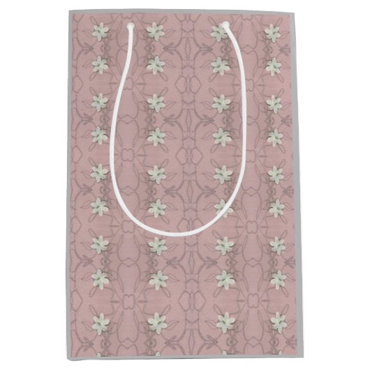 Witte bloesems Abstract Medium Cadeauzakje (Voorkant)