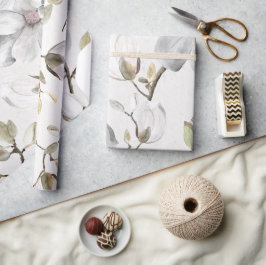 Witte bloesems cadeaupapier