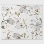 Witte bloesems cadeaupapier (Vlak)