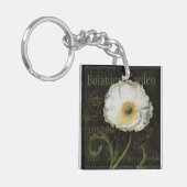 Witte bloesems en bladeren sleutelhanger (Voorkant Links)
