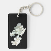 Witte bloesems sleutelhanger (achterkant)
