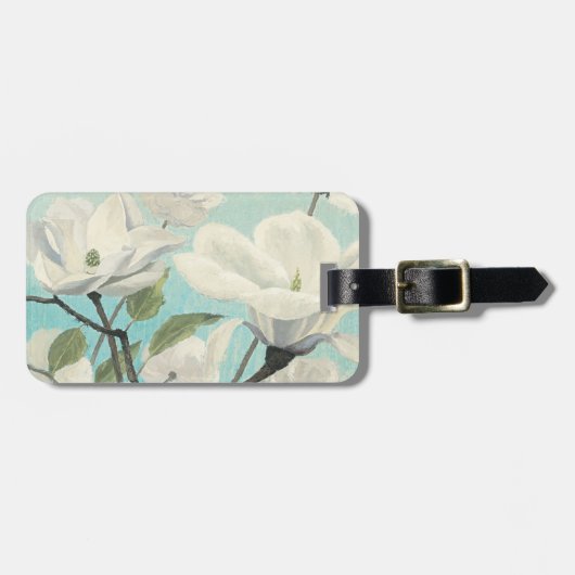 Witte bloesems uit het zuiden bagagelabel (Voorkant horizontaal)