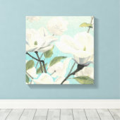 Witte bloesems uit het zuiden canvas afdruk (Insitu (Houten vloer))