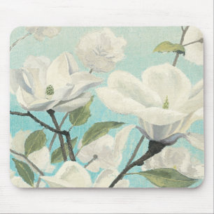 Witte bloesems uit het zuiden muismat
