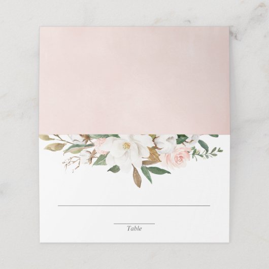 Witte blozende roze groenblijvende magnolia bloems (Buitenkant ongevouwen)