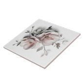 Witte Blush 3D Bloem Tegeltje (Zijkant)