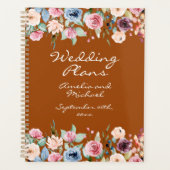 Witte Blush Rozen Terracotta Bruiloft Planner (Voorkant)