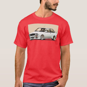 Witte bmw m3 e30 t-shirt