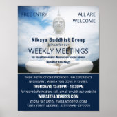 Witte Boeddha beeld, Boeddhisme, Boeddhistische ad Poster (Voorkant)