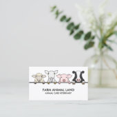 Witte Boerderij Dierlijke Koe Schapengeitenvarkens Visitekaartje (Staand voorkant)