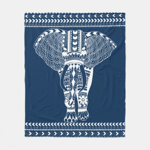 Witte Boheemse stamolifant Fleece Deken