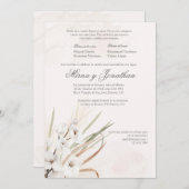 Witte Boho Beige Spaanse bruiloft uitnodiging (Voorkant / Achterkant)