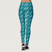 Witte Boho Chic Tribal Feathers Patroon Leggings (Achterkant)