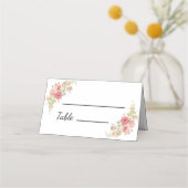 Witte Boho Waterverf Bloemen Trouwplaats Kaarten (Voorkant)