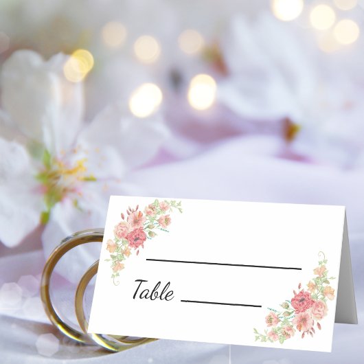 Witte Boho Waterverf Bloemen Trouwplaats Kaarten