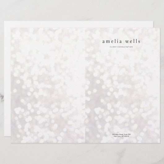 Witte Bokeh Bi-voudig bijsluiter Briefhoofd (Voorkant / Achterkant)