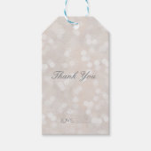Witte Bokeh Moderne Glamour Chique Custom Favor Cadeaulabel (Voorkant)
