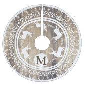Witte bokken gewei lichte houten planken monogram kerstboom rok (Voorkant)