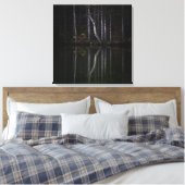 Witte bomen die in het meer reflecteren canvas afdruk (Insitu (Slaapkamer))