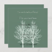 Witte bomen gepersonaliseerde verjaardagsuitnodigi kaart (Voorkant / Achterkant)