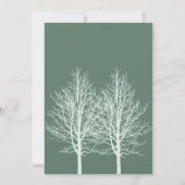 Witte Bomen Groene Bruiloft Kaart (Achterkant)
