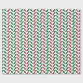 Witte Bone Patter Op Rood En Groen Custom Cadeaupapier (Vlak)