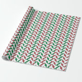Witte Bone Patter Op Rood En Groen Custom Cadeaupapier (Uitgerold)