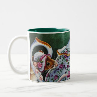 Witte Bonnet Waterverf van de Tijdopnemer van de W Tweekleurige Koffiemok