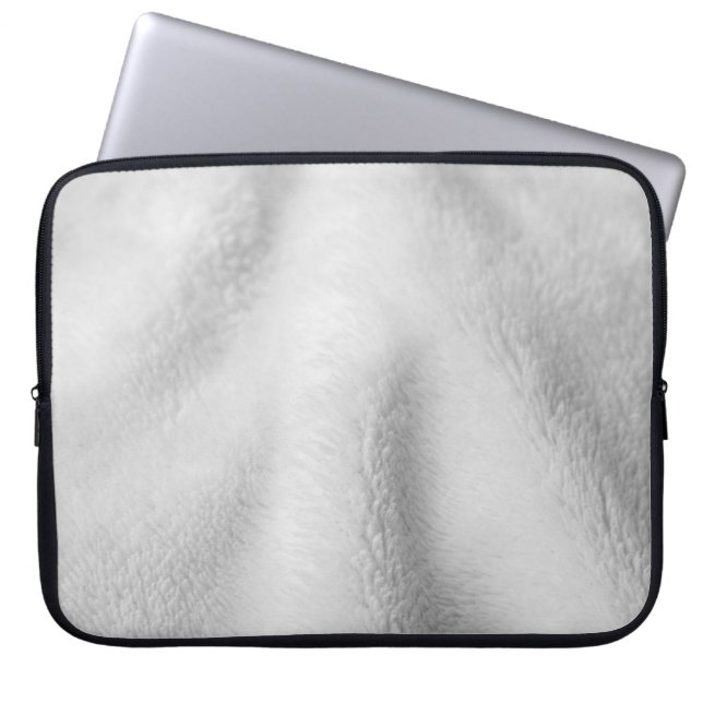 Witte bontlaptophoes laptop sleeve (Voorkant)