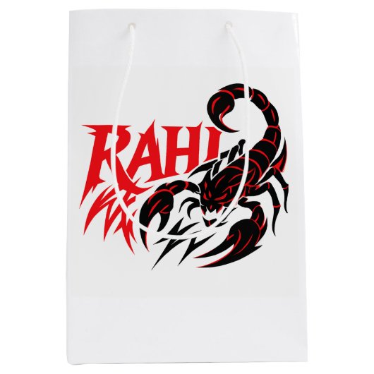 Witte boodschappentas met een gestileerd schorpioe medium cadeauzakje (Voorkant)