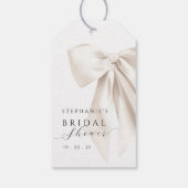 Witte Boog Bruidsfeest Cadeaulabel (Achterkant)