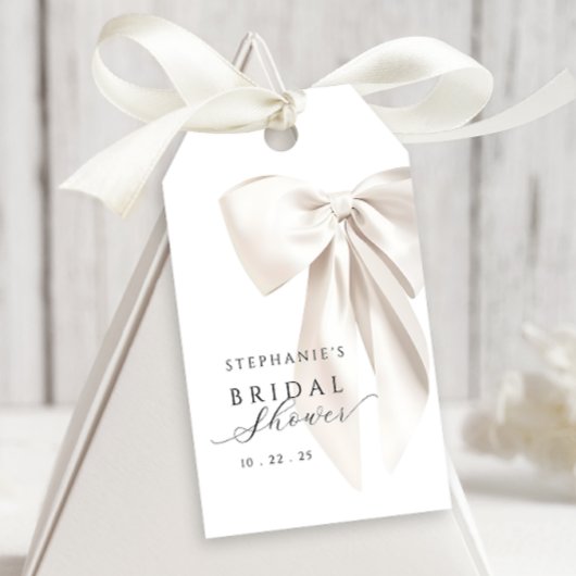 Witte Boog Bruiloftsfeest Cadeaulabel