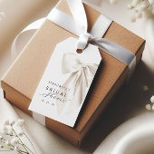 Witte Boog Bruiloftsfeest Cadeaulabel