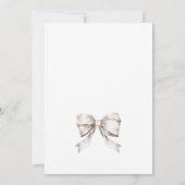 Witte Boog Lint Baby shower Bedankkaart (Achterkant)