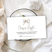 Witte Boog lint Baby shower Luier Raffle Informatiekaartje