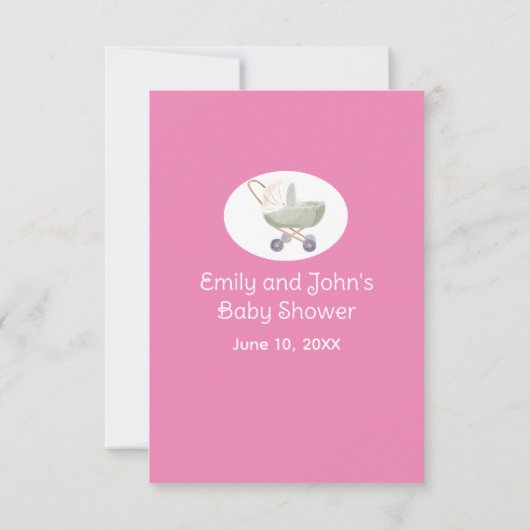 Witte boog luier raffel roze ticket behuizing Kaar Kaart (Achterkant)