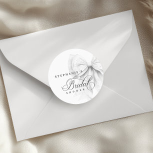 Witte Boog Parels Bruidsdouche Ronde Sticker