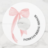 Witte Boog Zij Knoopt de Knoop Bruidsmeisjesfeest Wijnglaslabel (Achterkant)