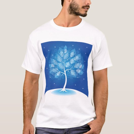 Witte boom in de sneeuw t-shirt (Voorkant)