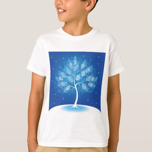 Witte boom in de sneeuw t-shirt (Voorkant)