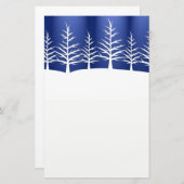Witte boom Silhouettes op blauw Briefpapier (Voorkant / Achterkant)