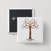 Witte boom van Gondor Vierkante Button 5,1 Cm (Voorkant /achterkant)