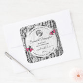 Witte boomschors Roze Butterfly Product Labels Log (Envelop)