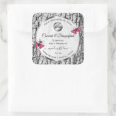 Witte boomschors Roze Butterfly Product Labels Log (Tas)