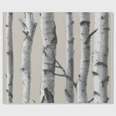 Witte boomstammen op beige cadeaupapier (Vlak)