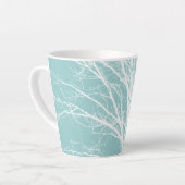 Witte boomtakken latte mok (Linkerhoek)