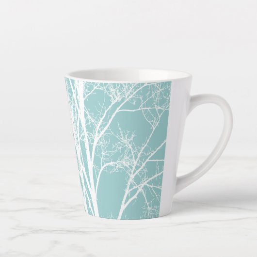 Witte boomtakken latte mok (Rechts)