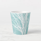 Witte boomtakken latte mok (Voorkant)