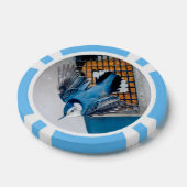 Witte-borst Nuthatch in Sneeuw Poker Chips (Enkel)