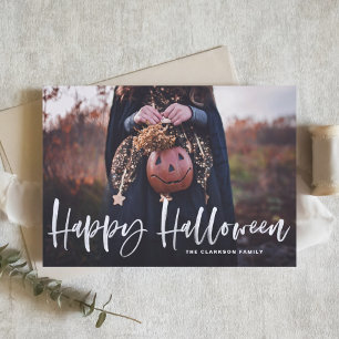 Witte borstel met overlay Happy Halloween Feestdagen Kaart